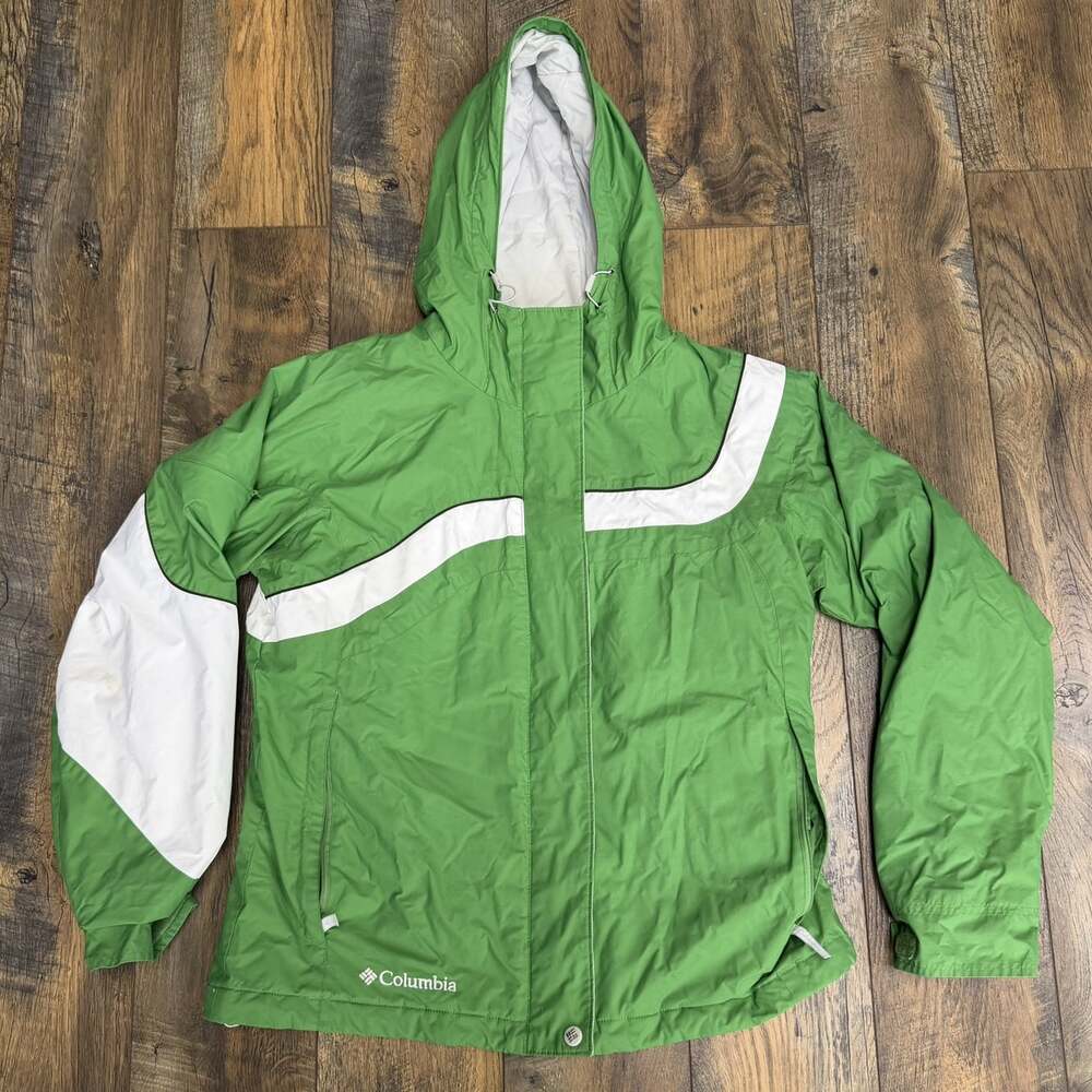 Columbia Sportswear Womens Green White Hooded Insulated Ski Jacket XL5844 Size M